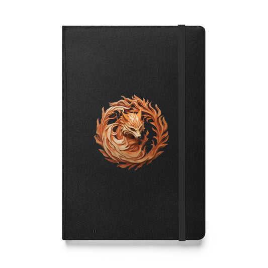Wood Craving Fox Logo Hardcover bound notebook