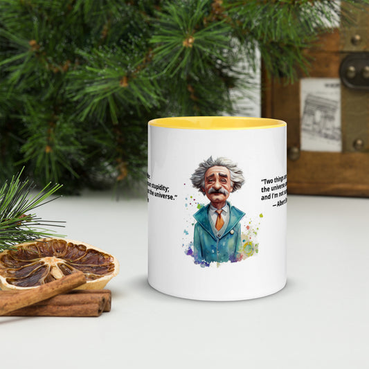 Einstein (2 things are infinite) Mug with Color Inside
